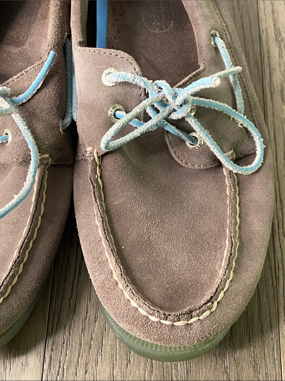 Sperry Gray Suede Boat Shoes with Light Blue Laces Men’s Size 11M - Picture 6 of 10